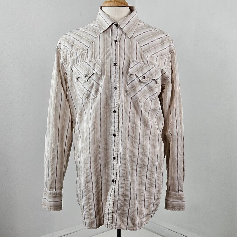 Cinch Western Cowboy Rancher Snap‎ Button Stripe Shirt | Men's XL | MINOR FLAWS